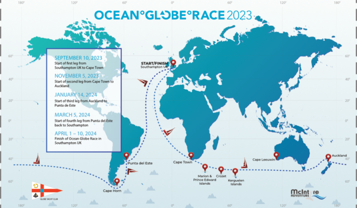 Vuoden 2023 Ocean Globe Race -kilpailun lähtö- ja maalisatama on julkistettu